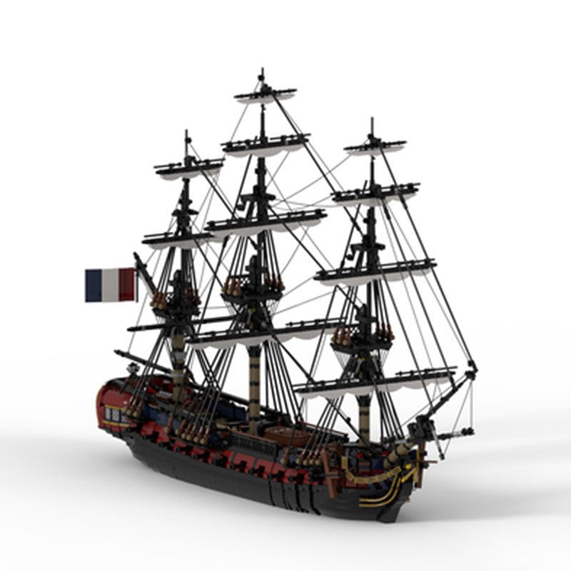 French Frigate LEmeraude 28 Gun Historical Ship Building Kit | LEGO-Compatible MOC - 4