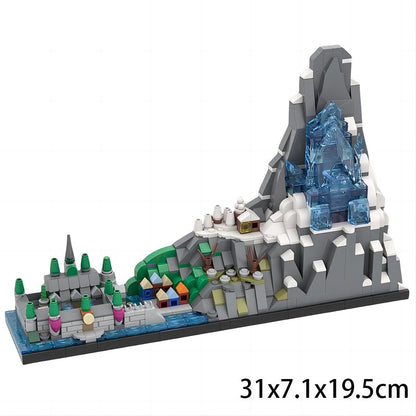 Frozen Kingdom Skyline MOC Building Kit | Winter Fantasy Architecture Model - 2