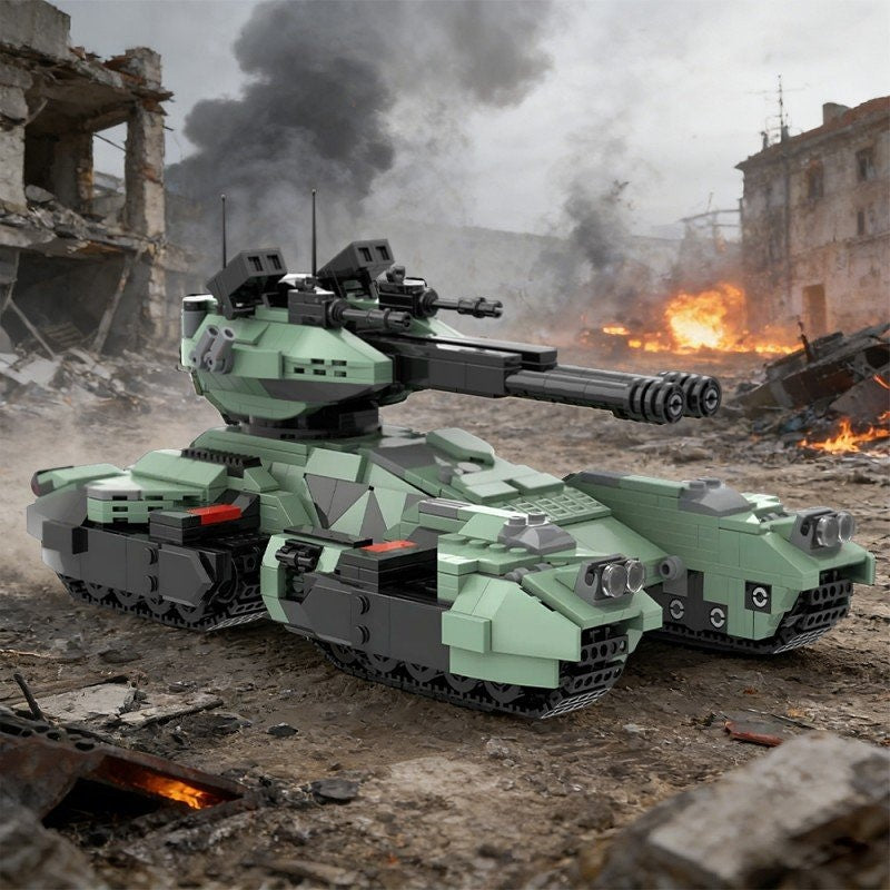 Futuristic Heavy Multi-Track Battle Tank MOC Building Kit - 6