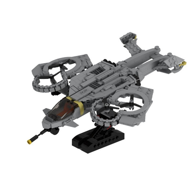 Futuristic Quad Rotor Sea Assault Helicopter MOC Building Kit - 3