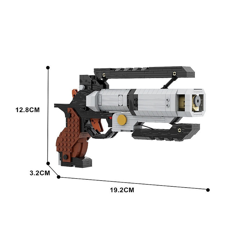 Futuristic Space Revolver MOC Building Kit | Sci-Fi Mechanical Sidearm - 3