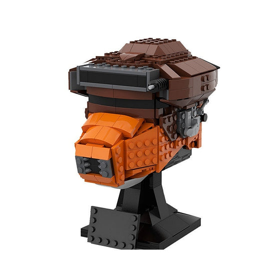 Galactic Bounty Hunter Disguise Helmet MOC Character Display Building Kit - 1