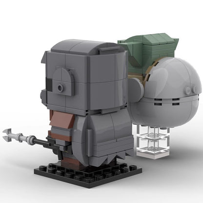 Galactic Bounty Hunter & Space Child Cube Character Building Kit | Compatible MOC - 2
