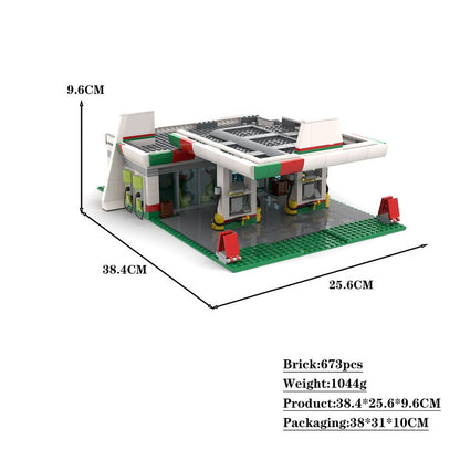 Gas Station MOC Building Kit | Modern City Roadside Scene - 2