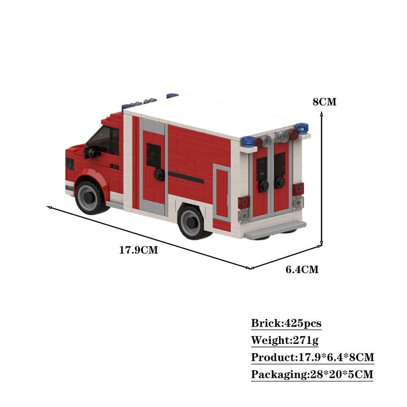 German Ambulance MOC Building Kit | Emergency Vehicle Model - 4