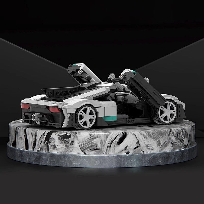 German Hybrid Hypercar MOC Building Kit | 1:16 Scale Vehicle Model - 4