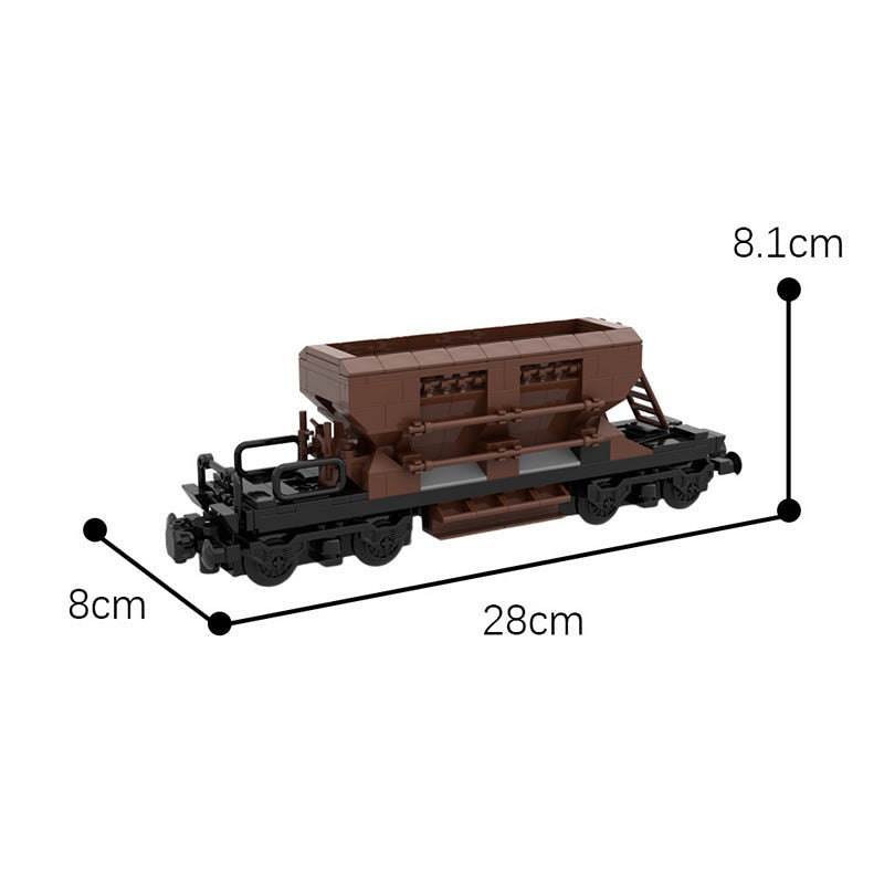 German Railway Gravel Side Dumper Wagon MOC Building Kit | Industrial Model - 3
