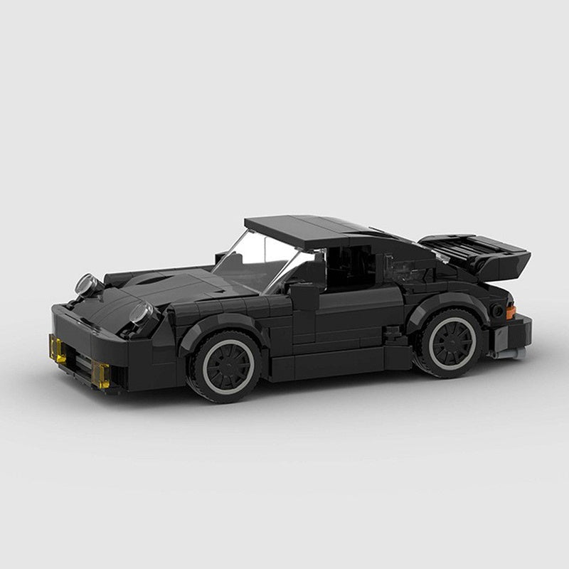 German Turbo Rear-Engine Sports Coupe Night Racing Building Kit | LEGO-Compatible MOC - 1