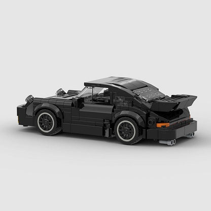 German Turbo Rear-Engine Sports Coupe Night Racing Building Kit | LEGO-Compatible MOC - 2