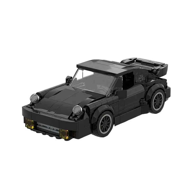 German Turbo Rear-Engine Sports Coupe Night Racing Building Kit | LEGO-Compatible MOC - 5