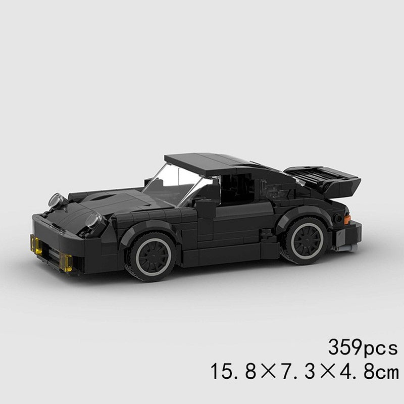 German Turbo Rear-Engine Sports Coupe Night Racing Building Kit | LEGO-Compatible MOC - 6