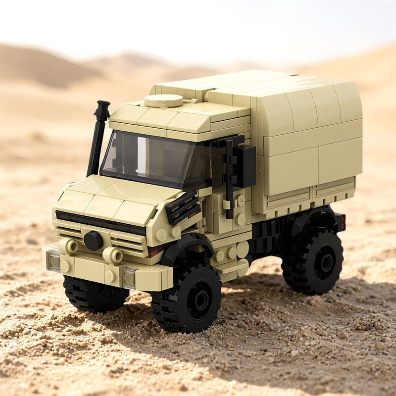 German U4000 Sand Military 4x4 Utility Truck MOC Building Kit - 1