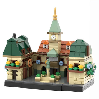 German Village Clock Tower Courtyard MOC Building Kit - 3