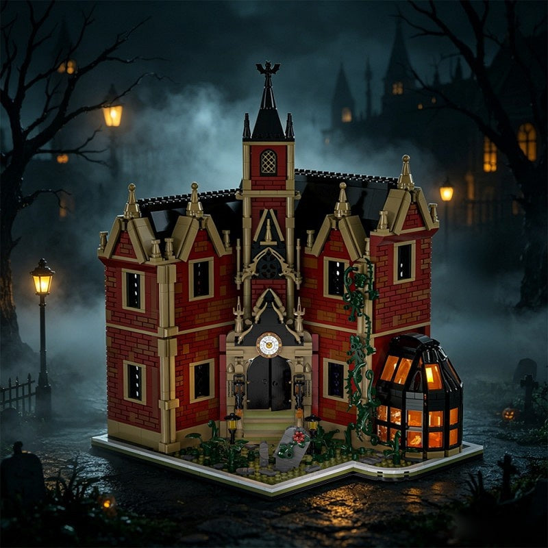 Ghost Manor MOC Building Kit | Haunted Mansion Architecture Model - 1