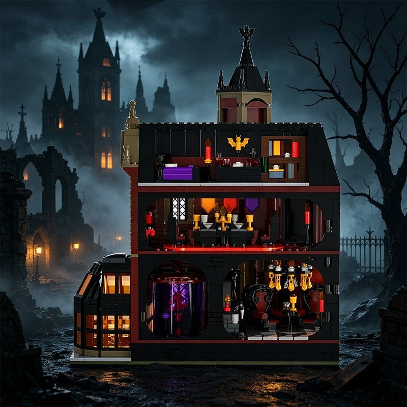 Ghost Manor MOC Building Kit | Haunted Mansion Architecture Model - 2