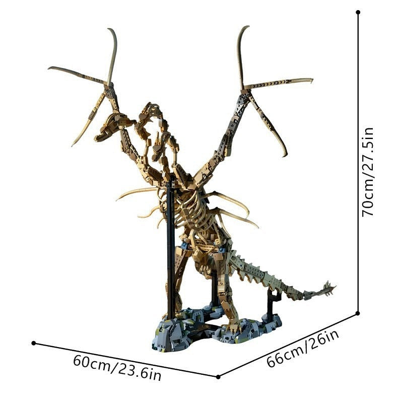 Giant Three-Headed Dragon Fossil Skeleton MOC Building Kit - 4