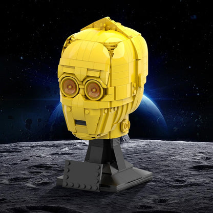 Golden Protocol Droid Head Building Kit | LEGO-Compatible MOC - 2
