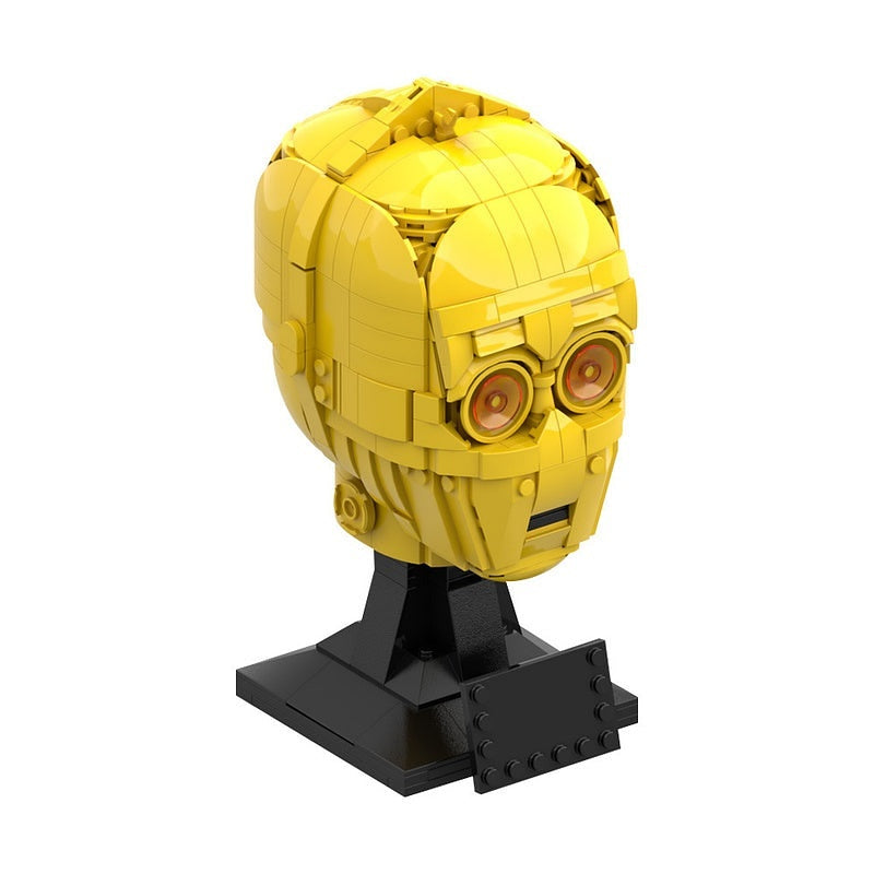 Golden Protocol Droid Head MOC Robot Display Building Kit - 4