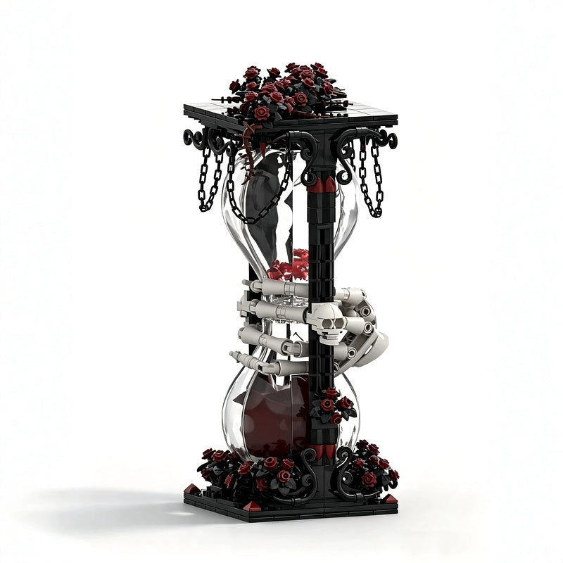 Gothic Blood Rose Hourglass MOC Building Kit | Fantasy Display Model - 2