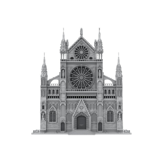 Gothic Cathedral Facade Building Kit | LEGO-Compatible MOC - 1