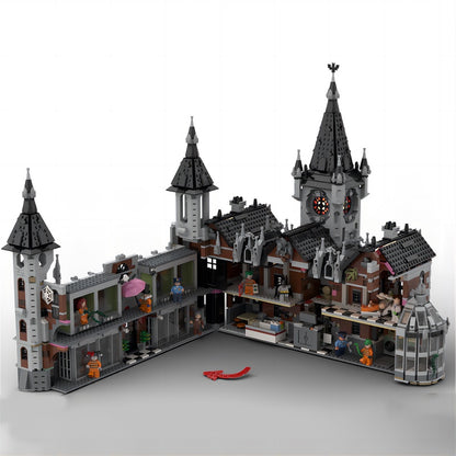 Gothic Cliffside Asylum MOC Haunted Architecture Building Kit - 3