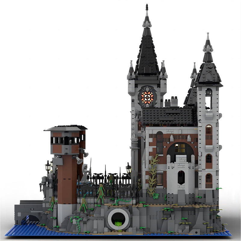 Gothic Cliffside Asylum MOC Haunted Architecture Building Kit - 4
