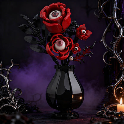 Gothic Eye Flower MOC Building Kit | Dark Fantasy Floral Display Model - 2