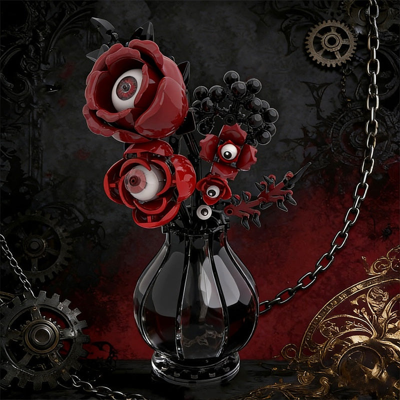 Gothic Eye Flower MOC Building Kit | Dark Fantasy Floral Display Model - 3