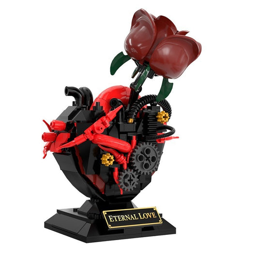 Gothic Mechanical Heart Rose Building Kit | LEGO-Compatible MOC - 1