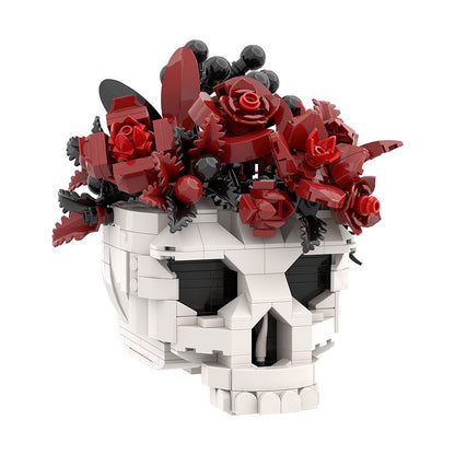 Gothic Skull & Eternal Rose MOC Building Kit for Dark Fantasy Display - 1
