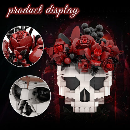 Gothic Skull & Eternal Rose MOC Building Kit for Dark Fantasy Display - 3