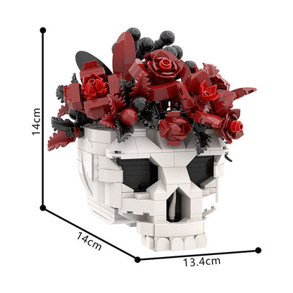 Gothic Skull & Eternal Rose MOC Building Kit for Dark Fantasy Display - 4