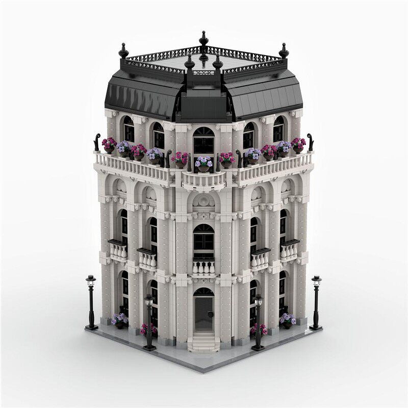 Grand Corner Residence MOC Modular Architecture Building Kit - 1