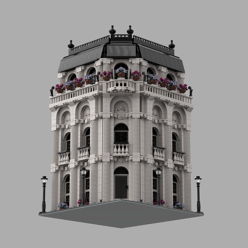 Grand Corner Residence MOC Modular Architecture Building Kit - 5