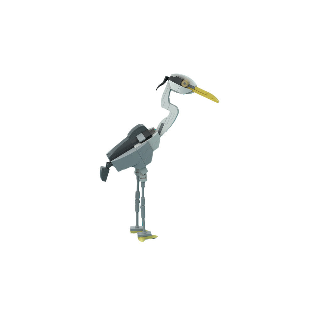 Gray heron Building Kit | Posable and elegant | LEGO-Compatible MOC - 1
