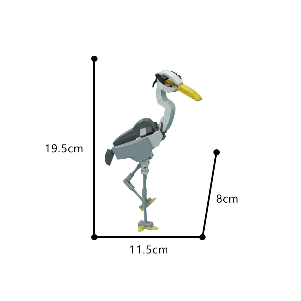 Gray heron Building Kit | Posable and elegant | LEGO-Compatible MOC - 4