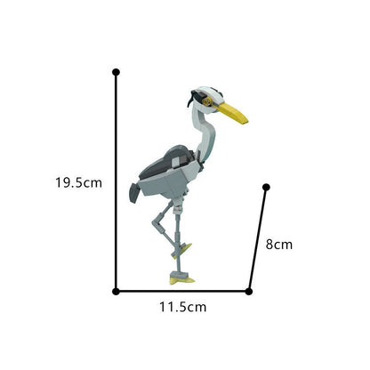 Gray Heron MOC Bird Building Kit | 109 PCS Poseable Wildlife Model - 4
