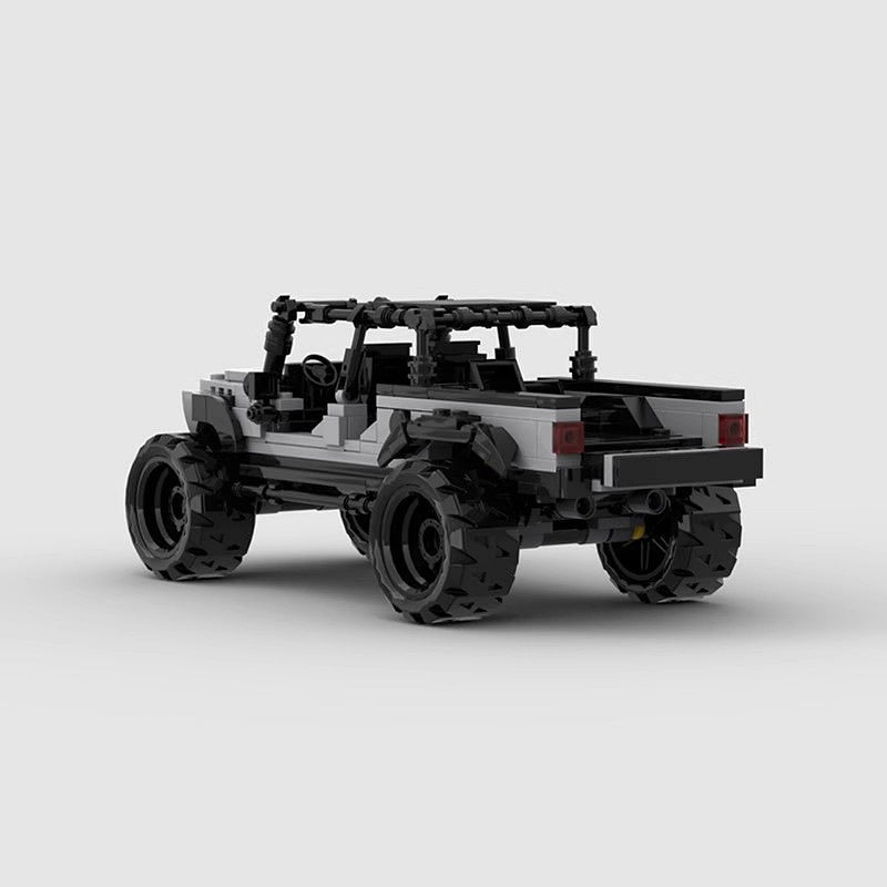 Gray Off-Road Pickup Truck MOC Building Kit | 8-Wide Vehicle Model - 3