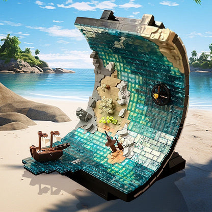 Great Wave MOC Building Kit | Japanese Wave Art Display Model - 2