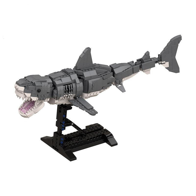 Great White Shark MOC Building Kit | 1:11 Scale Ocean Predator Model Set - 1