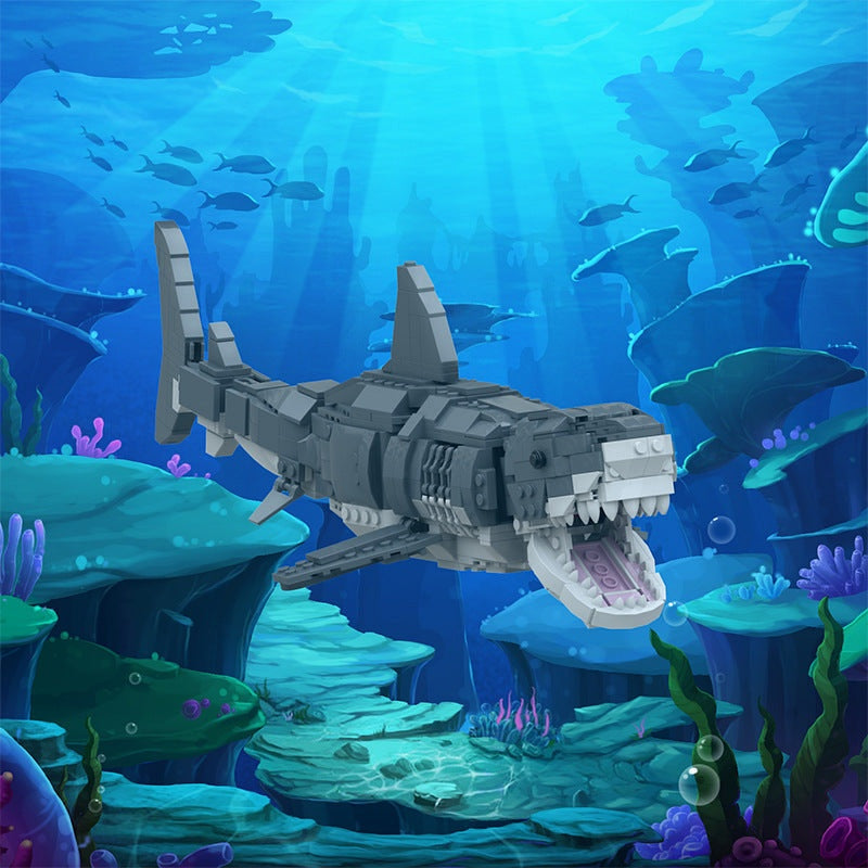 Great White Shark MOC Building Kit | 1:11 Scale Ocean Predator Model Set - 3