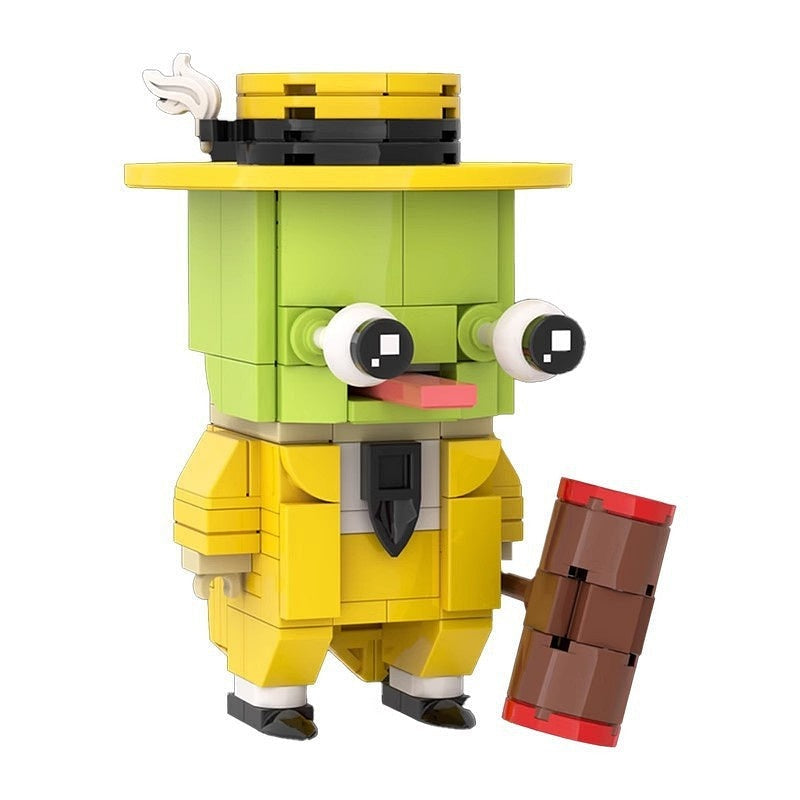 Green Trickster Mask Cube Character MOC Building Kit | Fantasy Figure - 1