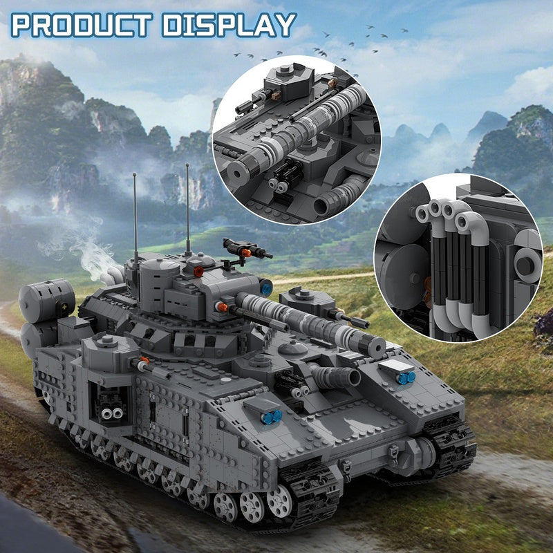 Grimdark Sci-Fi Super Heavy Battle Tank Building Kit | LEGO-Compatible MOC - 2