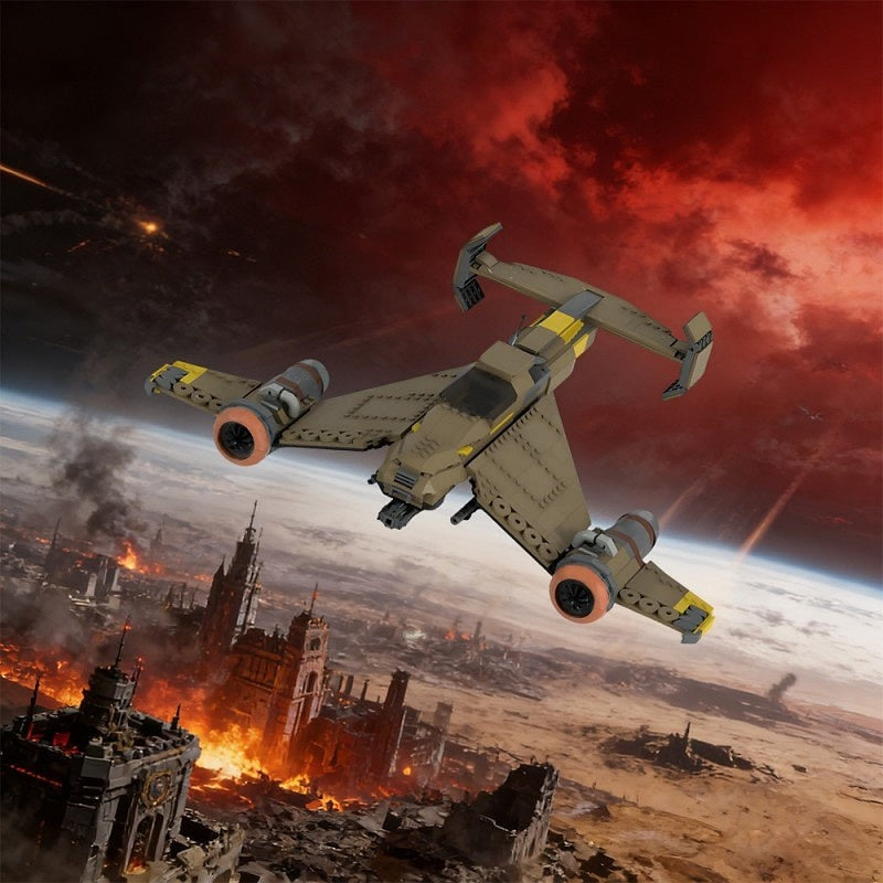 Grimdark Space Strike Fighter MOC Building Kit | Sci-Fi Starfighter Model - 5