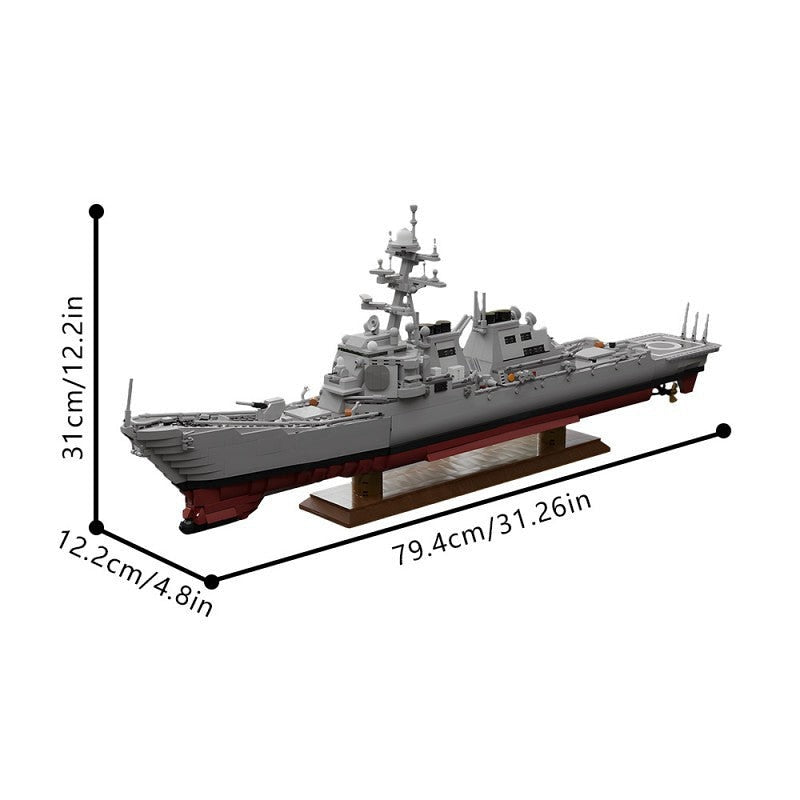 Guided Missile Destroyer MOC Building Kit | Modern Warship Model - 4