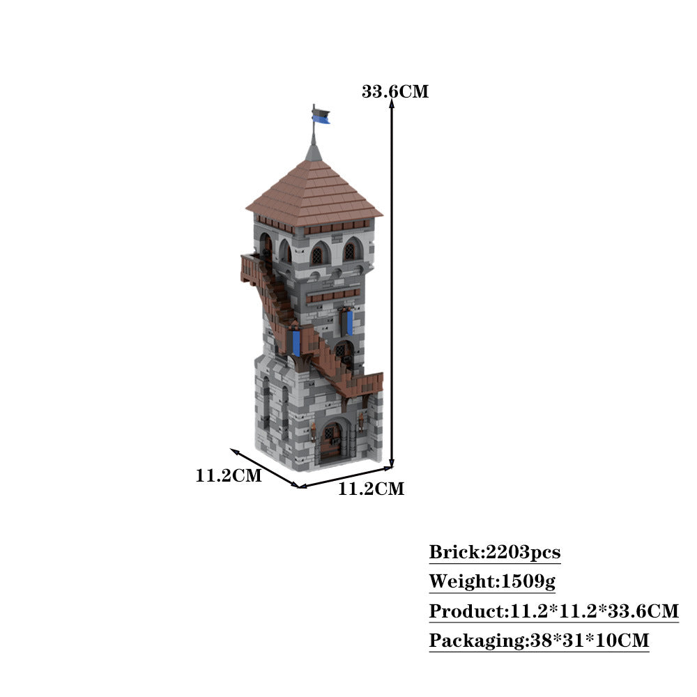 H08 Owl Tower Building Kit | Modular Medieval Castle | LEGO-Compatible MOC - 4