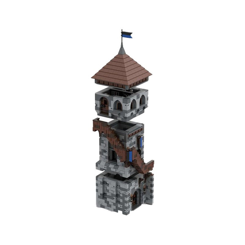 H08 Owl Tower MOC Modular Medieval Castle Building Kit - 2