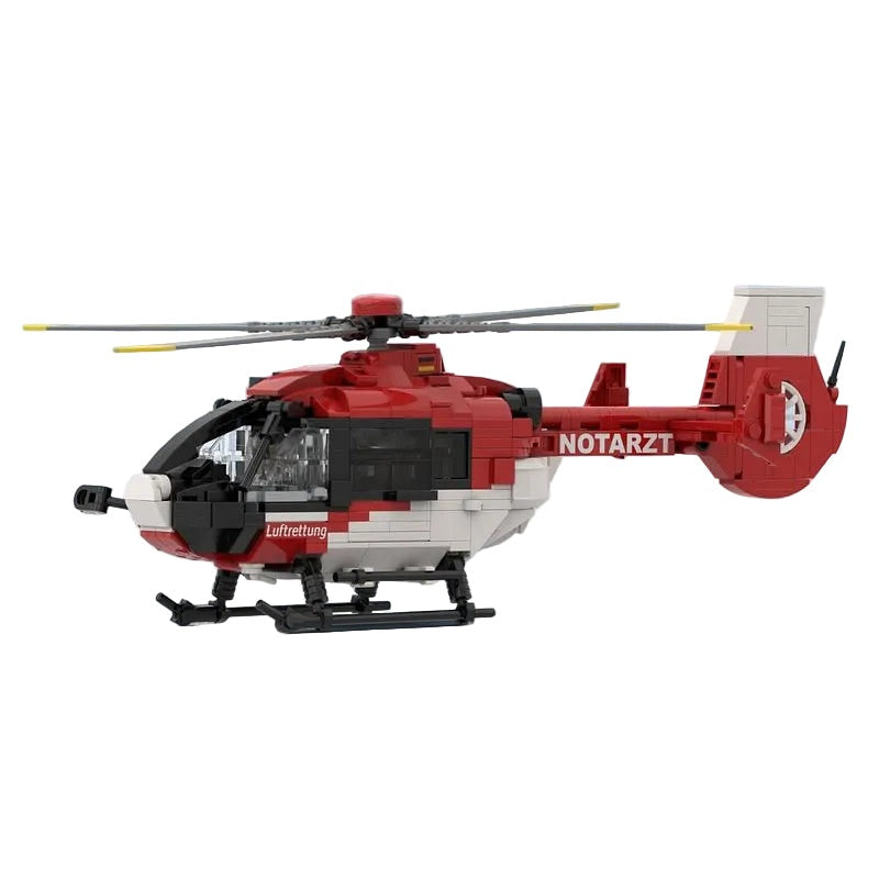H135 Rescue Helicopter MOC Building Kit | Aviation Vehicle Model - 1