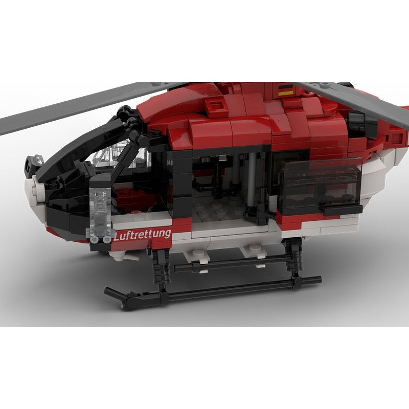 H135 Rescue Helicopter MOC Building Kit | Aviation Vehicle Model - 5