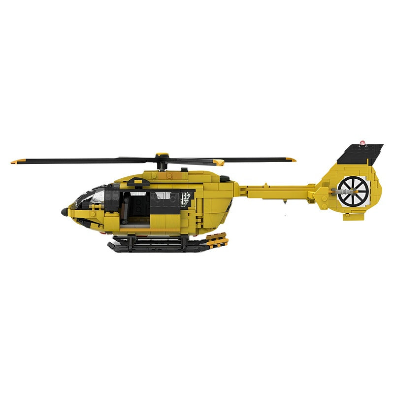 H145 Yellow Civil Rescue Helicopter MOC Building Kit - 3